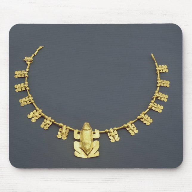 Quimbaya Halskette mit Fröschen, von Kolumbien Mousepad (Vorne)