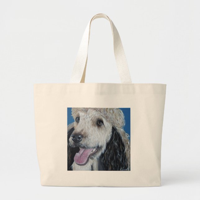 Quina Labradoodle-Malerei Jumbo Stoffbeutel (Vorne)