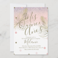 Quiñce Imitate Glitzer Dots Gold Feather Pink