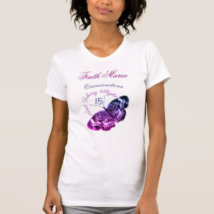 Quinceañera 15 Flugschmetterling nehmen T-Shirt