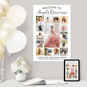 Quinceañera 15 Foto Collage Geburtstag Willkommen Poster