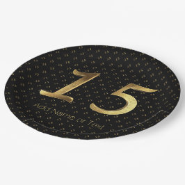 Quinceanera 15. Geburtstag 15. Geburtstag Gold Pappteller