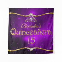 Quinceanera 15. Geburtstag Lila Glitzer Gold
