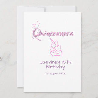 Quinceanera 15. Geburtstag lila rosa Geburtstagsku Einladung