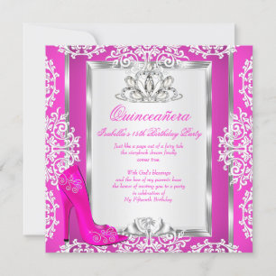 Quinceanera 15. Geburtstag Magischer Hellrosa Schu Einladung