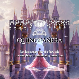 Quinceanera 15. Geburtstag Palast Lila Pink Einladung