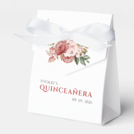 Quinceanera 15. Geburtstag Pink Floral Botanisch Geschenkschachtel