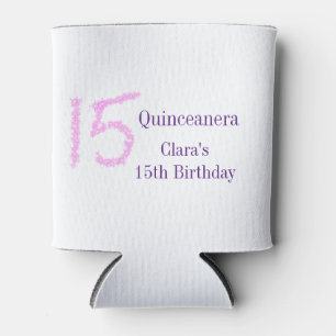 Quinceanera 15. Geburtstag rosa Glitzer Vorlage Dosenkühler