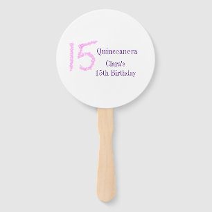 Quinceanera 15. Geburtstag rosa Glitzer Vorlage Fächer