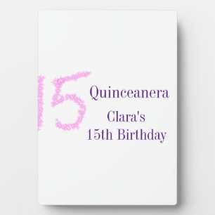 Quinceanera 15. Geburtstag rosa Glitzer Vorlage Fotoplatte
