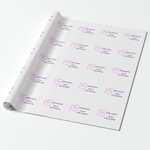 Quinceanera 15. Geburtstag rosa Glitzer Vorlage Geschenkpapier