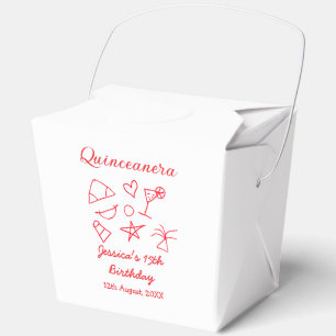 Quinceanera 15. Geburtstag rote Strandparty Baum S Geschenkschachtel