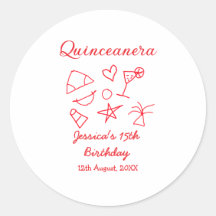 Quinceanera 15. Geburtstag rote Strandparty Baum S