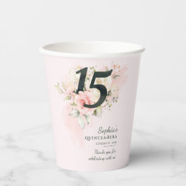 Quinceanera 15. Geburtstag Rustikale Blumenmassage Pappbecher