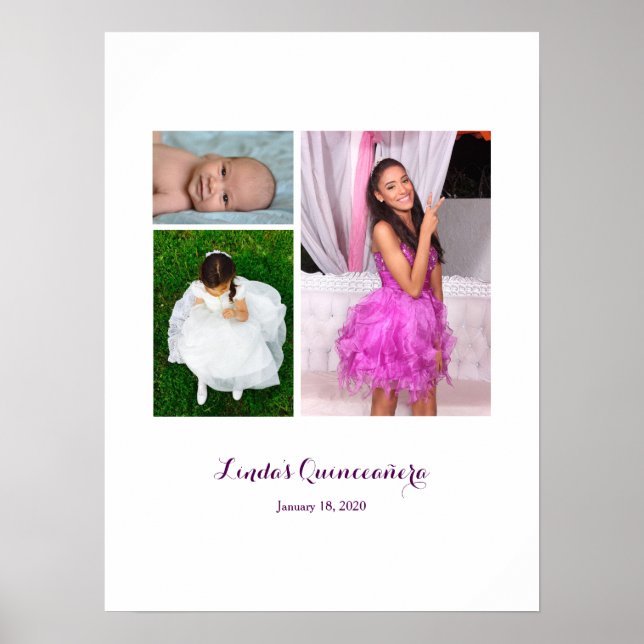 Quinceañera 15. Geburtstag Sign In Party Board Poster (Vorne)