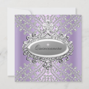Quinceanera 15. Geburtstagsfeier Flieder Purpur We Einladung