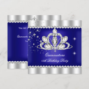 QUINCEANERA 15. Geburtstagsfeier Königlich Blaues Einladung