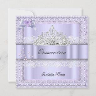 Quinceanera 15. Geburtstagsfeier Lila Flieder 2 Einladung