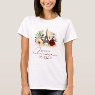 Quinceanera 15. Geburtstagsfeier Paris Thema T-Shirt