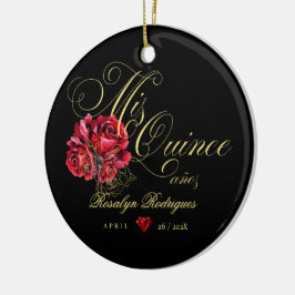 Quinceanera 15. Geburtstagsparty Personalisiert Keramik Ornament