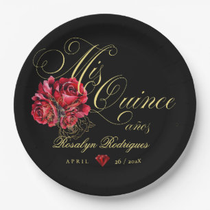 Quinceanera 15. Geburtstagsparty Personalisiert Pappteller