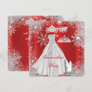 Quinceanera 15. Königlich roter Geburtstagfeier Einladung