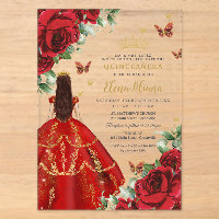 Quinceañera 15 Sweet 16 Rote Rosen Blumen Floral
