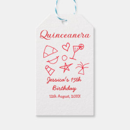 Quinceanera 15th birthday red beach party tree sun geschenkanhänger