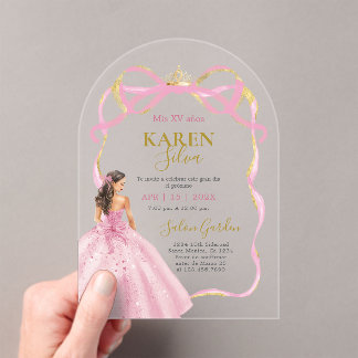 Quinceanera Acrylic Invitation Acryleinladungen