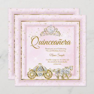 Quinceanera Ainderella Blush Pink Carriage 2 Einladung