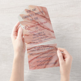 Quinceañera Alle N eine Einladung Hübsch in Rosa