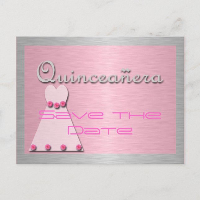 Quinceanera Ankündigungspostkarte (Vorderseite)