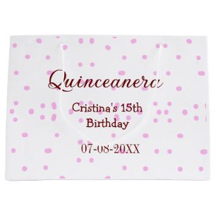 Quinceanera anos 15. Geburtstag hinzufügen Namen r Große Geschenktüte