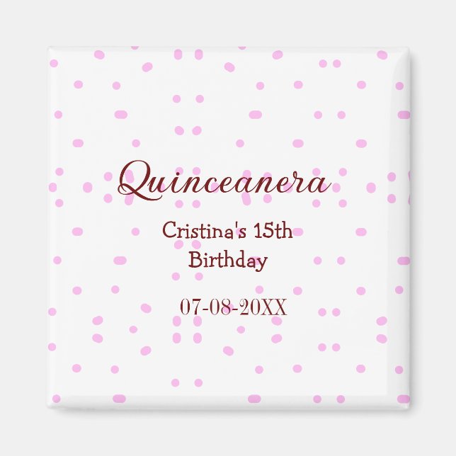 Quinceanera anos 15. Geburtstag hinzufügen Namen r Magnet (Vorne)