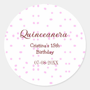 Quinceanera anos 15. Geburtstag hinzufügen Namen r Runder Aufkleber