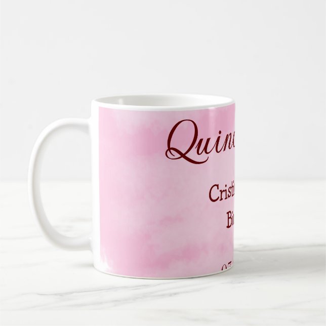 Quinceanera anos 15. Geburtstag hinzufügen Namen T Kaffeetasse (Links)