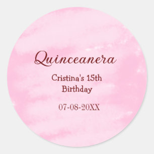 Quinceanera anos 15. Geburtstag hinzufügen Namen T Runder Aufkleber