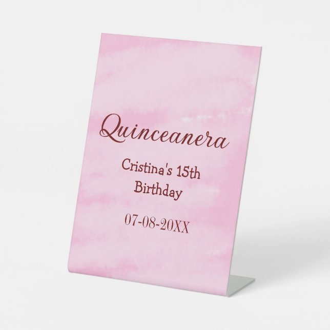 Quinceanera anos 15. Geburtstag hinzufügen Namen T Sockelschild (Vorderseite)