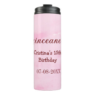 Quinceanera anos 15. Geburtstag hinzufügen Namen T Thermosbecher