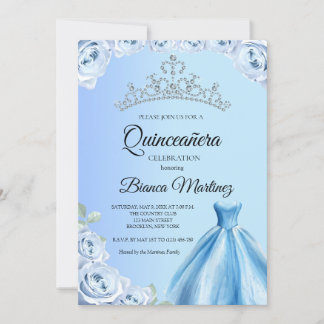 Quinceanera Baby Blue Dress Mis Quince Einladung