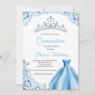 Quinceanera Baby Blue Dress Mis Quince Einladung