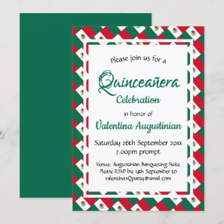 Quinceañera Birthday MEXICO Personalisiert Einladung
