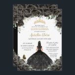 Quinceañera Black Floral Flowers Girl Dress Gold Einladung<br><div class="desc">Make a stunning first impression with this elegant Quinceañera invitation, designed with a luxurious black and gold floral motif. Featuring rich black and gold roses, a glamorous girl in a beautiful black gown, and sparkling gold accents, this design exudes sophistication and style. All text is fully editable, allowing you to...</div>
