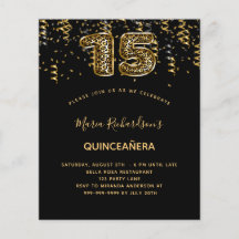 Quinceanera Black Gold Leopard