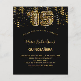 Quinceanera Black Gold Leopard
