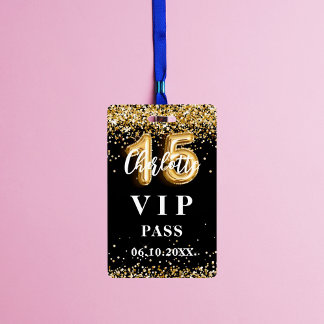 Quinceanera Black Gold Vip Party Pass Ausweis