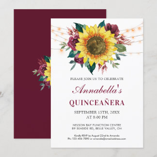 Quinceanera Blumenblume Party Einladung