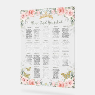 Quinceañera Blush Blumenstuhl Grüne Sitzgelegenhei Acrylschild