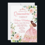 Quinceanera Blush Pink Floral Mexikanischer Geburt Einladung<br><div class="desc">Quinceanera Blush Pink Floral Mexikanischer Geburtstag EinladungMis Quince Anos,  15. Geburtstag,  

Blush Pink Sweet Floral 16 Einladung</div>
