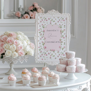 Quinceanera Blush Pink Rose Geburtstag Fotoplatte